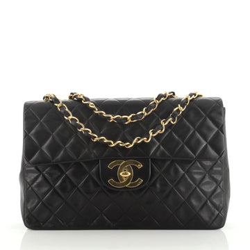 Chanel Vintage Classic Single Flap Bag Quilted Lambskin Maxi