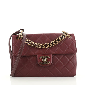 Chanel Aged Chain CC Flap Bag Quilted Caviar Medium
