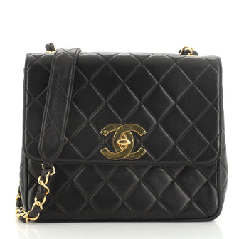 Chanel Vintage Square CC Flap Bag Quilted Lambskin Medium