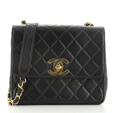 Chanel Vintage Square CC Flap Bag Quilted Lambskin Medium