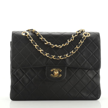 Chanel Vintage Square CC Flap Bag Quilted Lambskin Medium