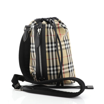 Burberry Sailing Duffle Sling Bag Vintage Check Canvas Small