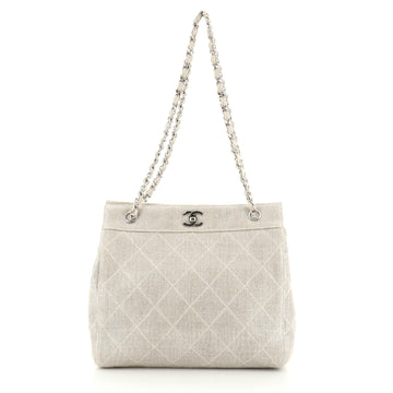 Chanel Vintage CC Chain Tote Quilted Canvas Small