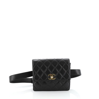 Chanel Vintage Flap Belt Bag Quilted Leather Small