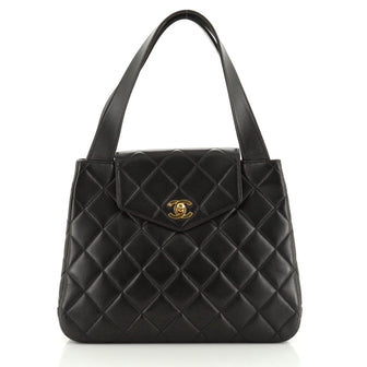 Chanel Vintage CC Shoulder Bag Quilted Lambskin Medium