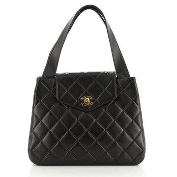 Chanel Vintage CC Shoulder Bag Quilted Lambskin Medium