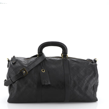 Chanel Vintage Diamond Stitch Boston Bag Quilted Lambskin Large