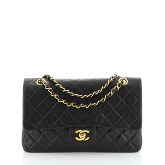 Chanel Vintage Classic Double Flap Bag Quilted Lambskin Medium
