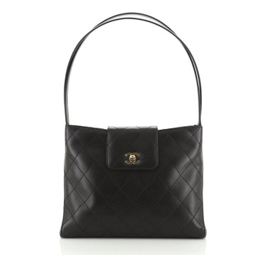 Chanel Vintage CC Shoulder Bag Quilted Lambskin Medium