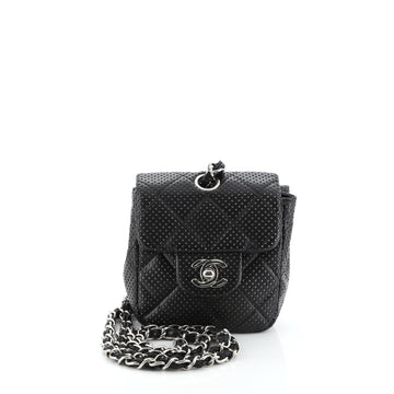 Chanel Vintage Flap Crossbody Bag Quilted Perforated Lambskin Mini