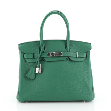 Hermes Birkin Handbag Verso Clemence with Palladium Hardware 30