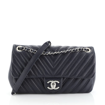 Chanel Double Stitch Flap Bag Chevron Lambskin Medium