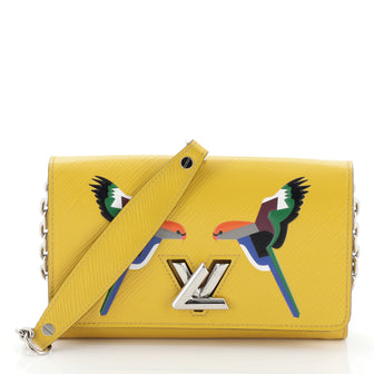 Louis Vuitton Twist Chain Wallet Bird Motif Epi Leather 