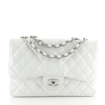 Chanel Classic Single Flap Bag Quilted Caviar Jumbo