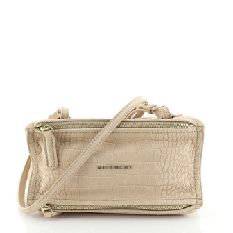 Givenchy Pandora Bag Crocodile Embossed Nubuck Mini