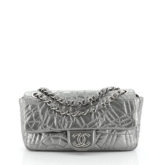Chanel Graphic Edge Flap Bag Quilted Patent Vinyl Medium