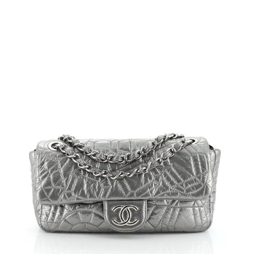 Chanel Graphic Edge Flap Bag Quilted Patent Vinyl Medium