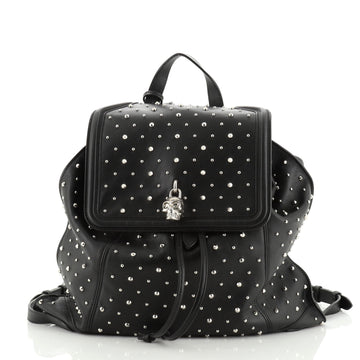 Alexander McQueen Skull Padlock Backpack Studded Leather Large