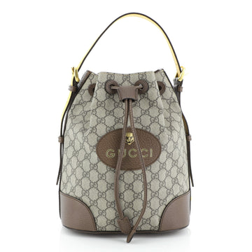 Gucci Animalier Drawstring Bucket Backpack GG Coated Canvas Mini