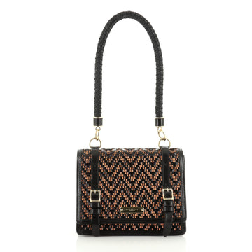 Burberry Christie Shoulder Bag Woven Patent and Raffia 