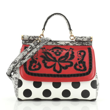 Dolce & Gabbana Miss Sicily Bag Printed Leather Medium