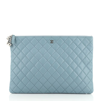 Chanel Data Center O Case Clutch Quilted Lambskin Large