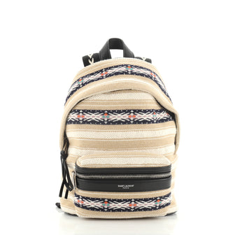 Saint Laurent City Backpack Embroidered Canvas Toy
