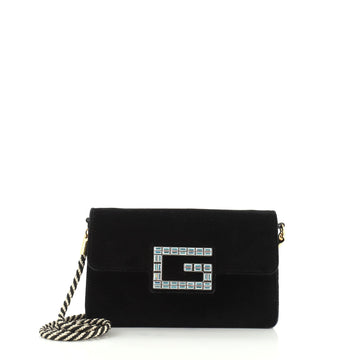 Gucci G Broadway Shoulder Bag Velvet with Crystals Small