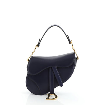 Christian Dior Saddle Handbag Leather Mini