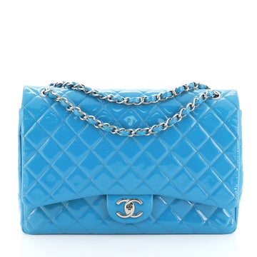 Chanel Classic Double Flap Bag Quilted Patent Maxi