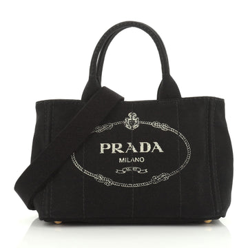 Prada Canapa Convertible Tote Canvas Mini