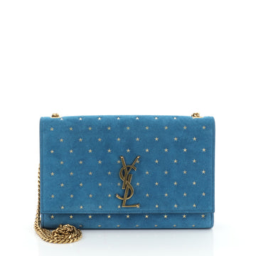Saint Laurent Classic Monogram Crossbody Bag Embossed Suede Medium