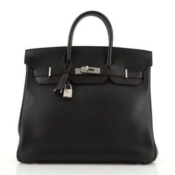 Hermes HAC Birkin Bag Black Barenia Faubourg with Brushed Palladium Hardware 32