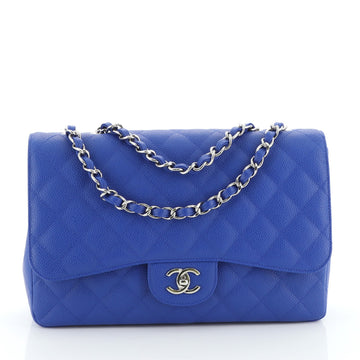 Chanel Classic Double Flap Bag Quilted Caviar Jumbo