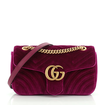 Gucci GG Marmont Flap Bag Matelasse Velvet Small