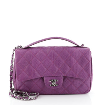 Easy Carry Flap Bag Quilted Snakeskin Medium