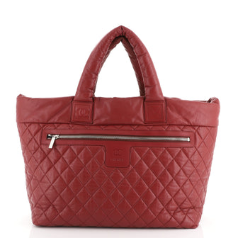 Chanel Coco Cocoon Reversible Tote Quilted Lambskin Large Red 478169