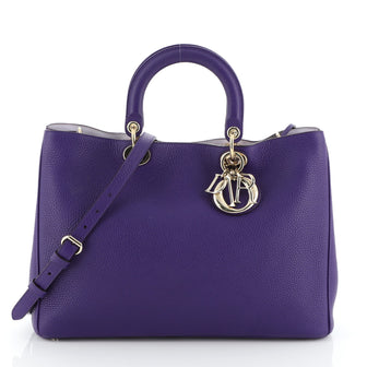 Christian Dior Diorissimo Tote Pebbled Leather Large