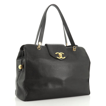 Chanel Vintage Supermodel Weekender Bag Caviar Large