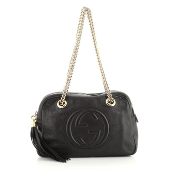 Gucci Soho Chain Zip Shoulder Bag Leather Small