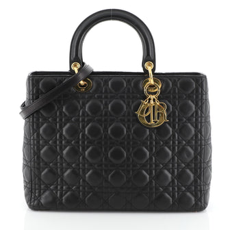 Christian Dior Lady Dior Bag Cannage Quilt Lambskin Large