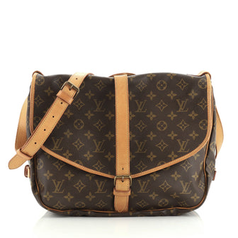 Louis Vuitton Saumur Handbag Monogram Canvas 35
