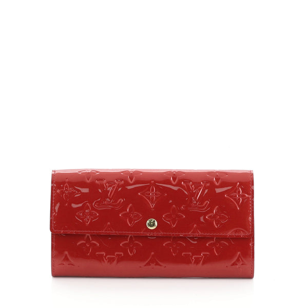 Louis Vuitton Sarah Wallet Monogram Vernis Red 1329742