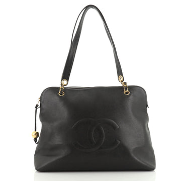 Chanel Vintage Timeless Zip Satchel Caviar Large