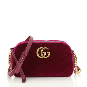Gucci GG Marmont Shoulder Bag Matelasse Velvet Small
