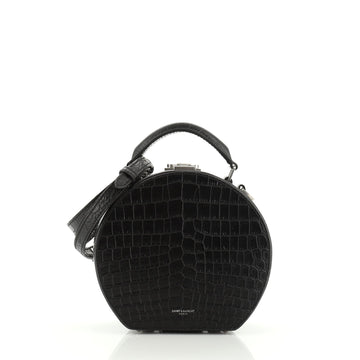 Saint Laurent Mica Hatbox Bag Crocodile Embossed Leather Small