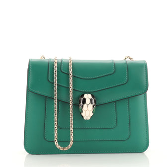 Bvlgari Serpenti Forever Square Shoulder Bag Leather Small