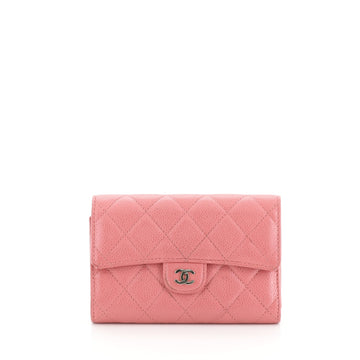 Chanel L-Flap Wallet Quilted Caviar Compact