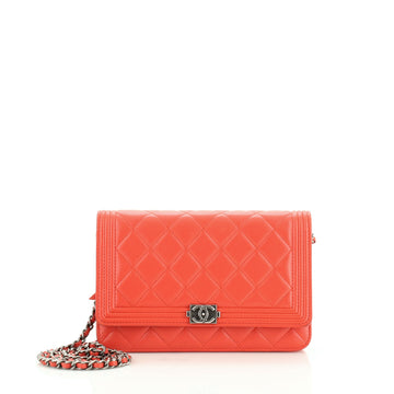 Chanel Boy Wallet on Chain Quilted Lambskin 