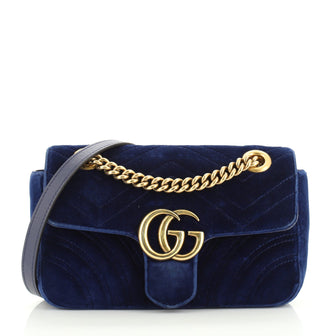 Gucci GG Marmont Flap Bag Matelasse Velvet Mini